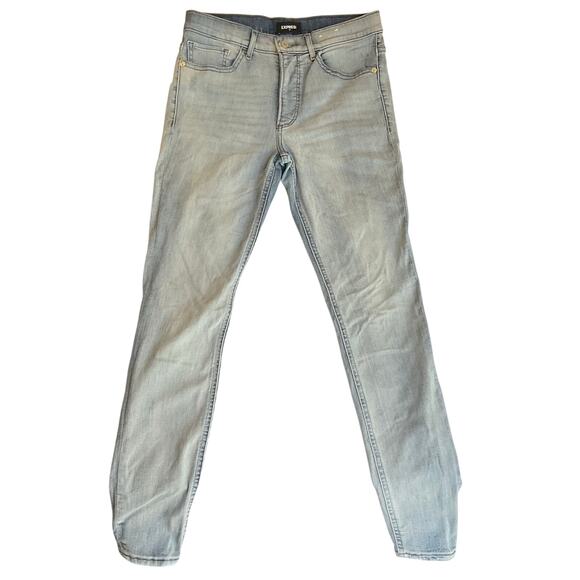 Express Women Denim Perfect Leggings size 6R Blue High Rise Stretch - Picture 1 of 12